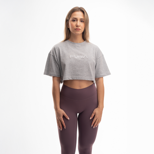 Signature Crop Top Fvria Platinum Grey