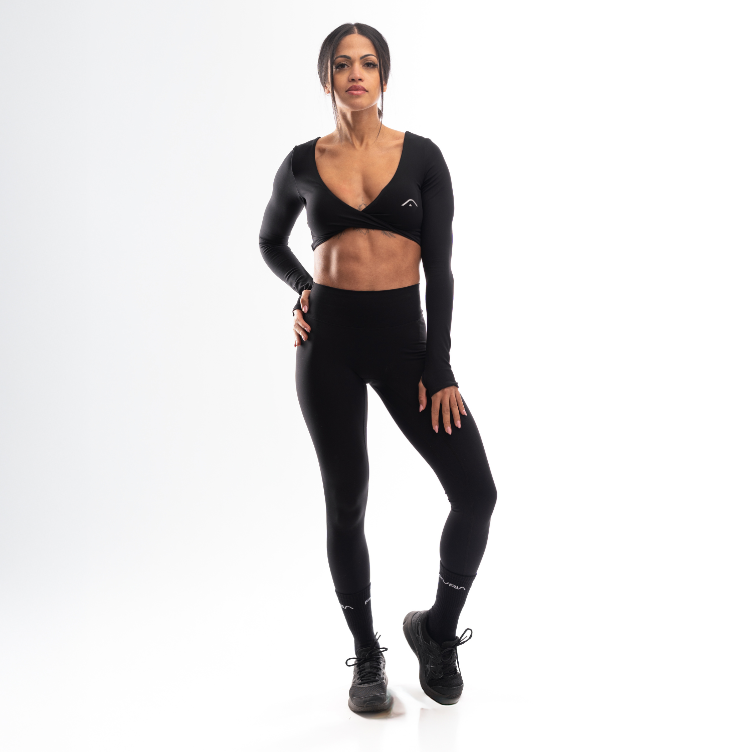 Crop Top Long Sleeve Onyx Black