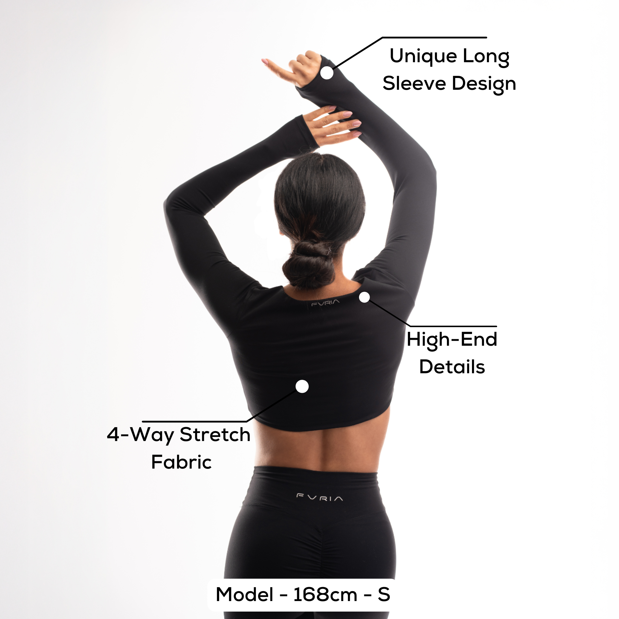 Crop Top Long Sleeve Onyx Black