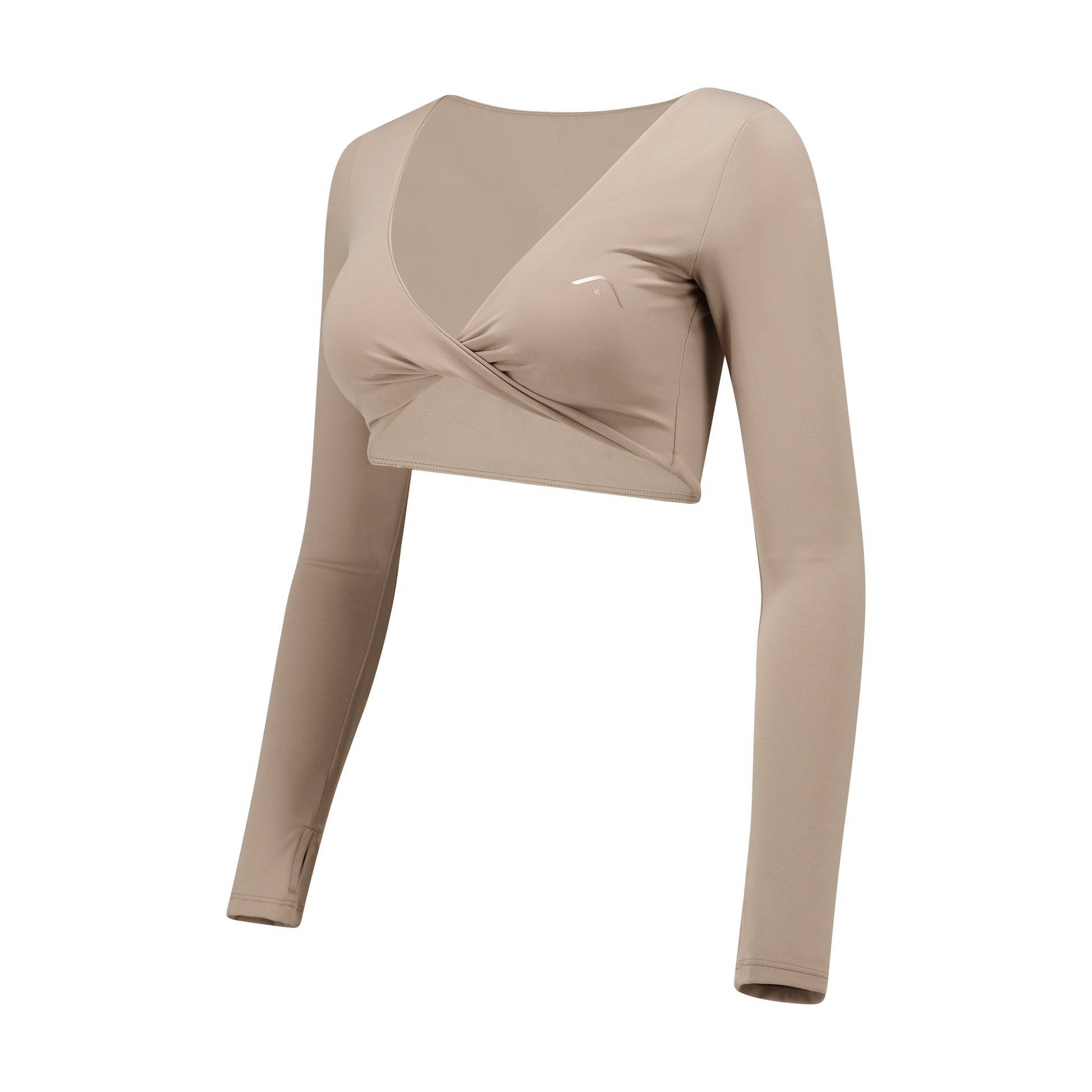 Crop Top Long Sleeve Almond Beige