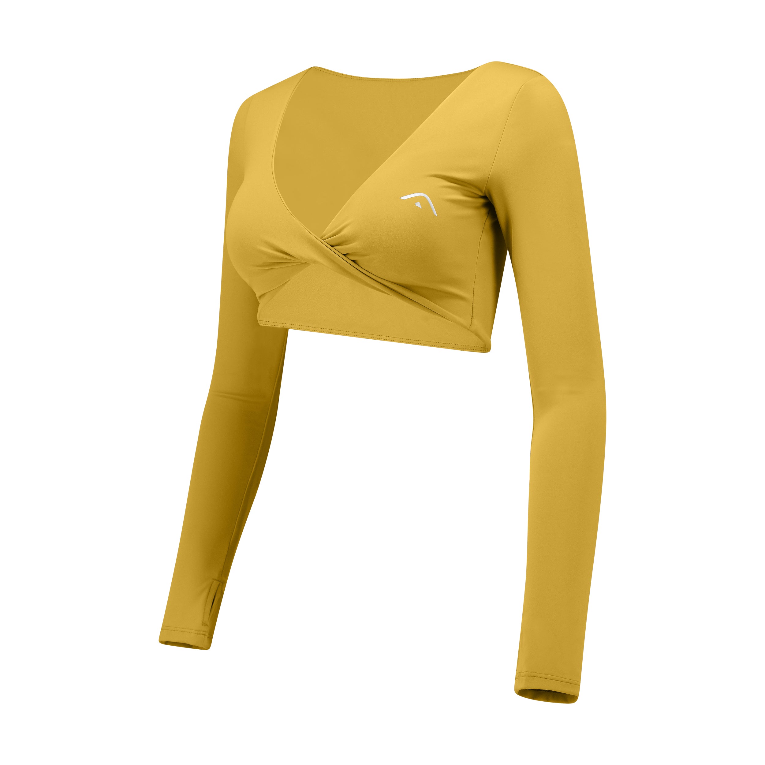 Crop Top Long Sleeve Saffron Yellow