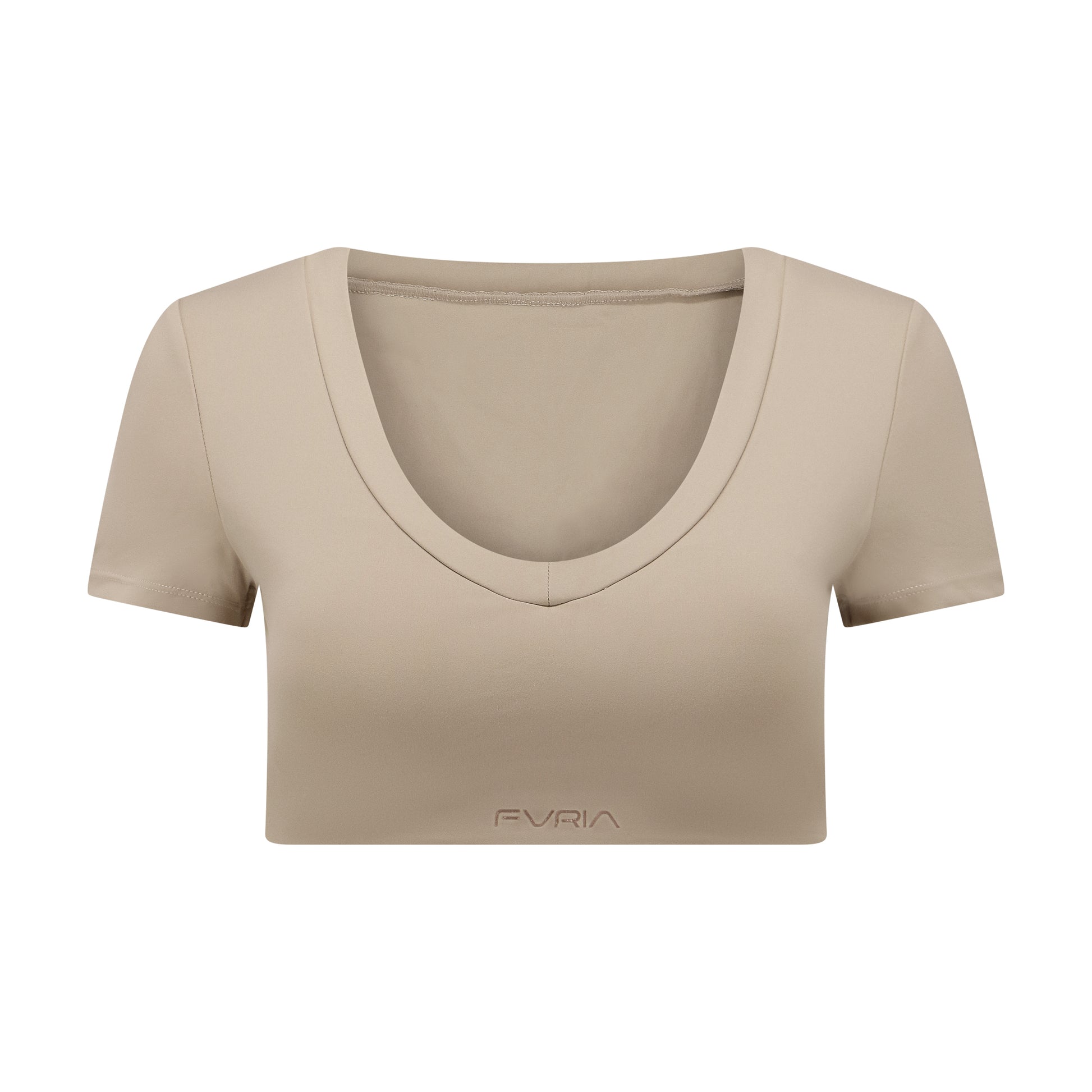 Crop V-Top Almond Beige