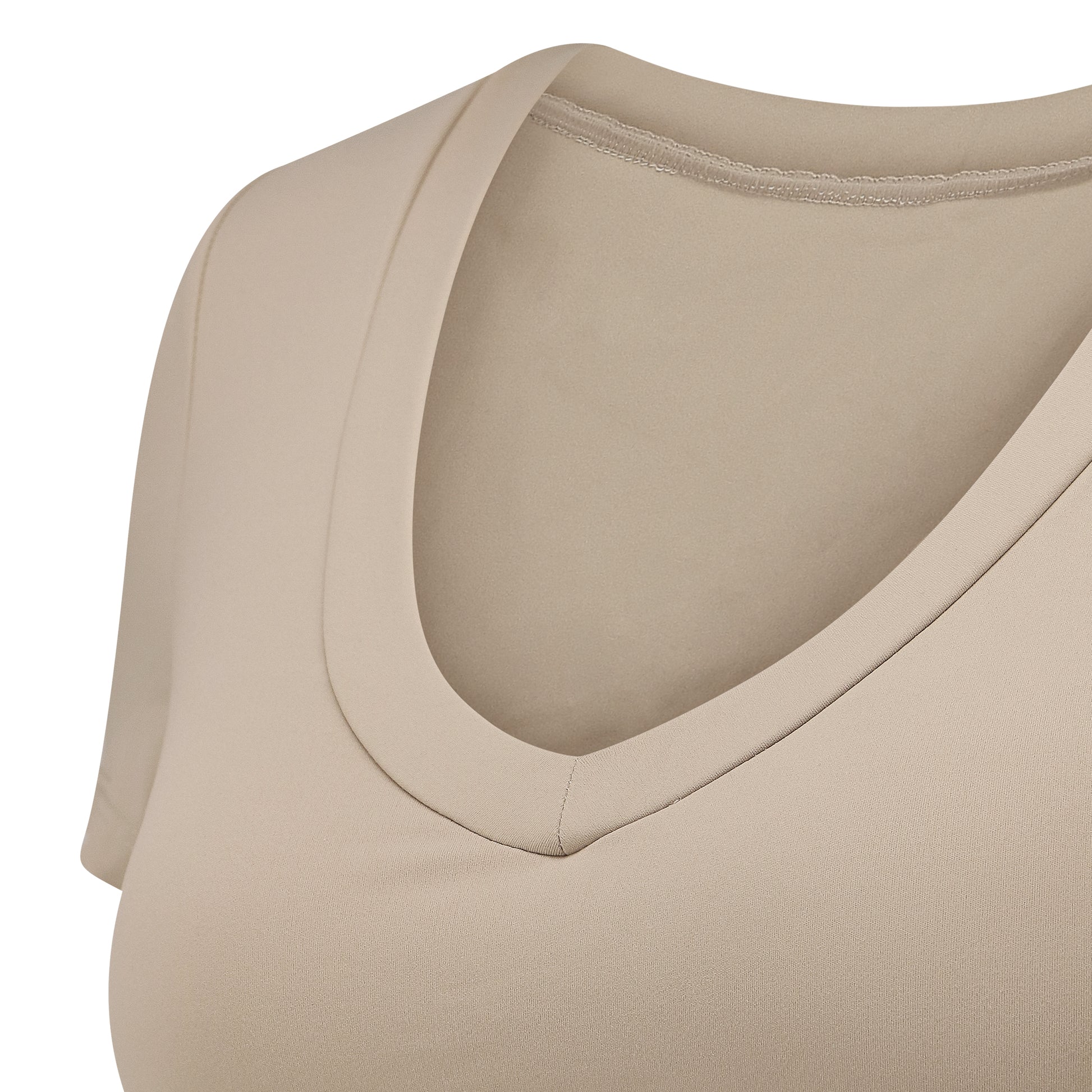 Crop V-Top Almond Beige