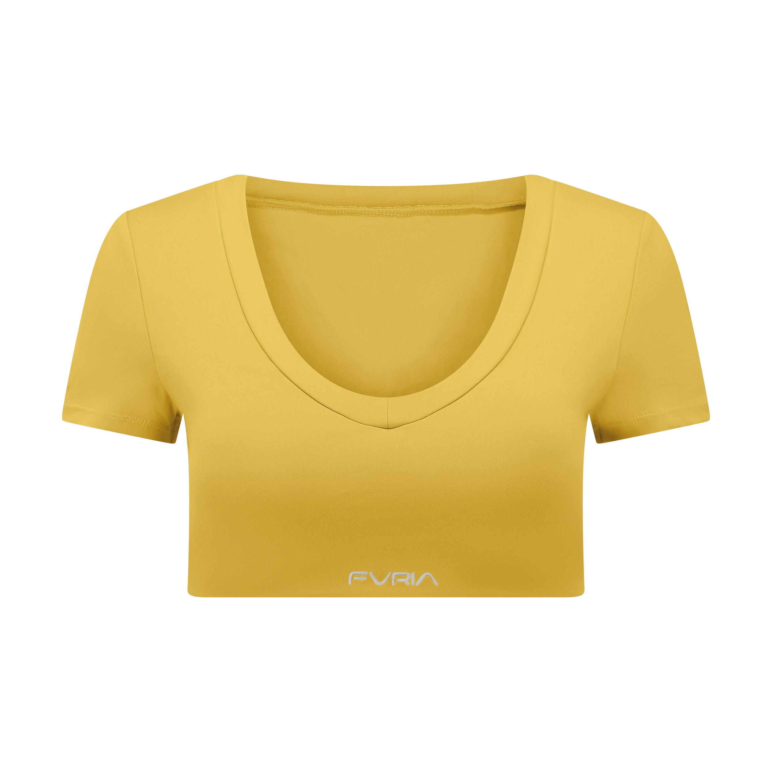 Crop V-Top Saffron Yellow