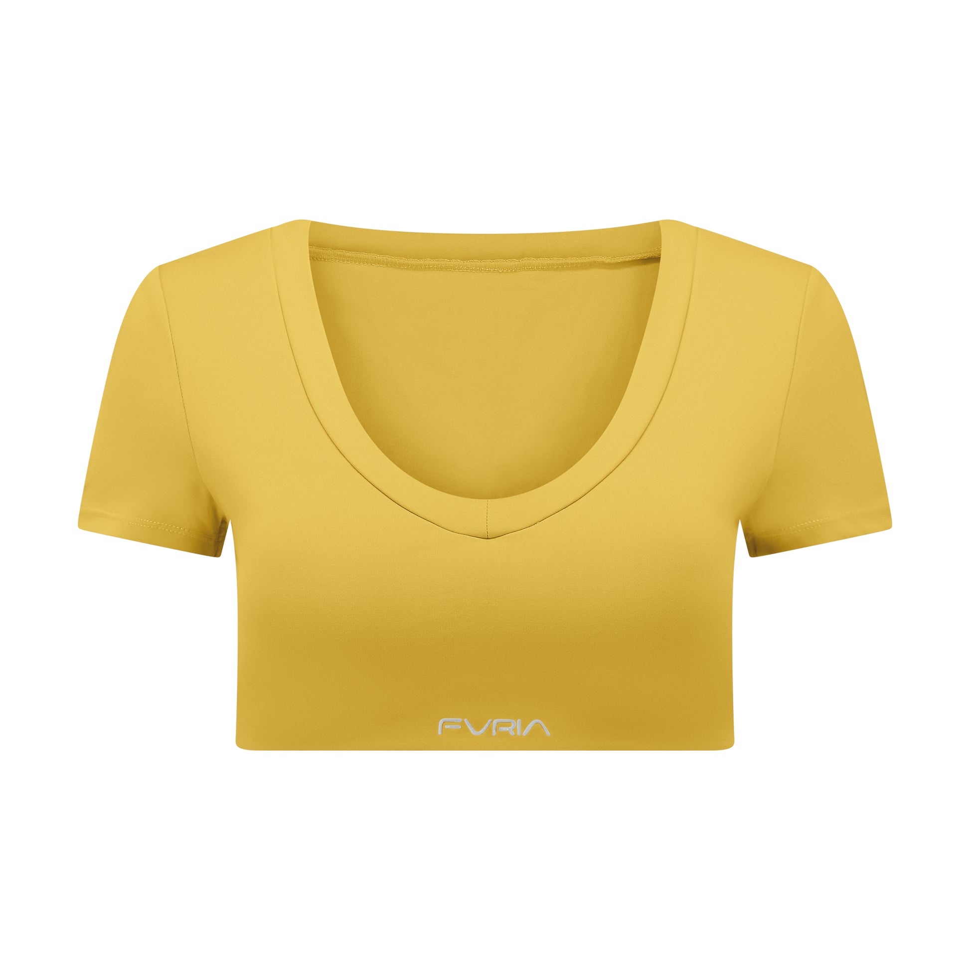 Crop V-Top Saffron Yellow