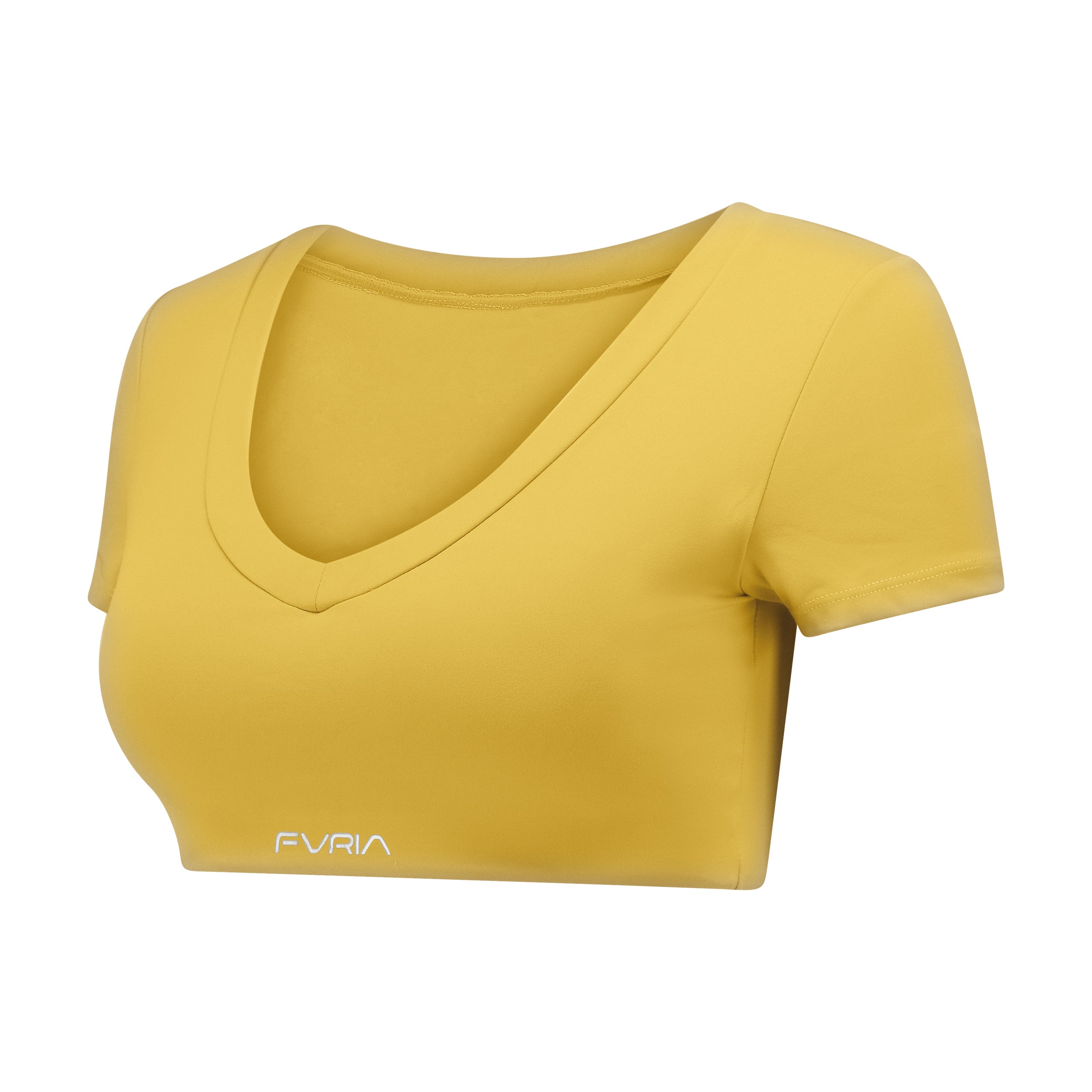 Crop V-Top Saffron Yellow