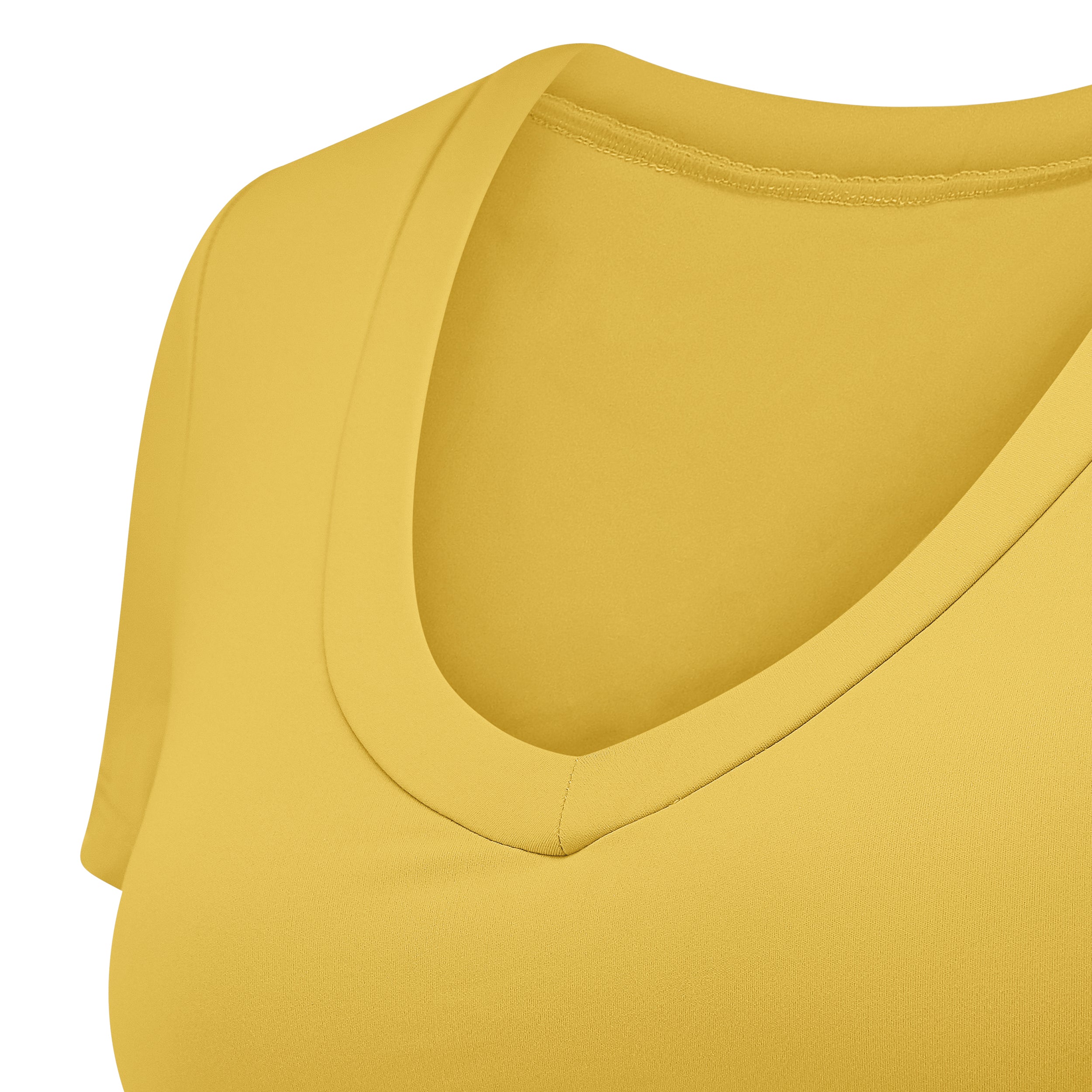 Crop V-Top Saffron Yellow